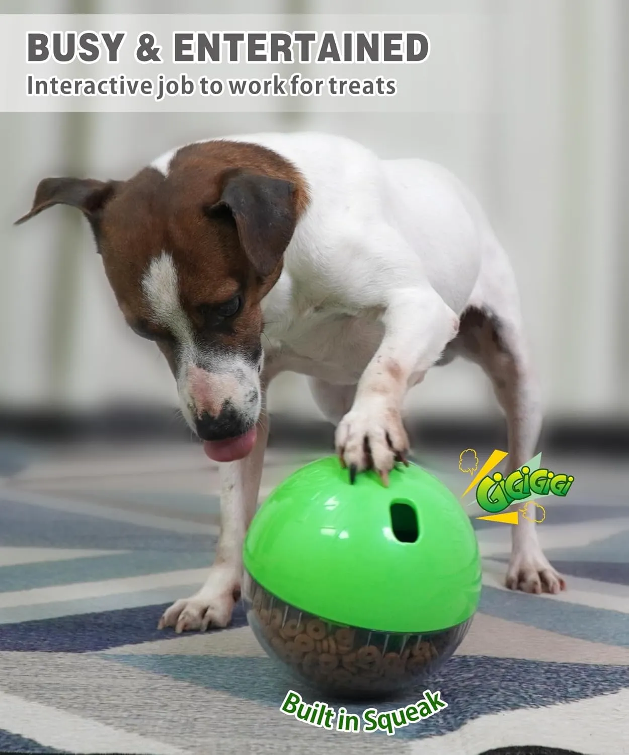 Interactive Dog Treat Toy, Mental Stimulation and Enrichment, Green