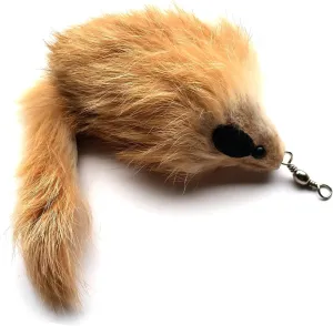 Kats'N Us Cat Wand Refill - Real Rabbit Fur Mouse- Carmel Color