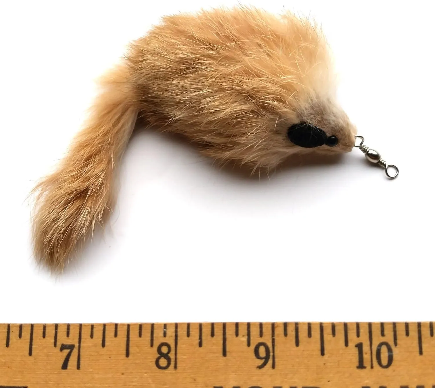 Kats'N Us Cat Wand Refill - Real Rabbit Fur Mouse- Carmel Color