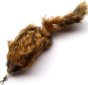 Kats'N Us Cat Wand Refill - Real Rabbit Fur Mouse- Natural Gray