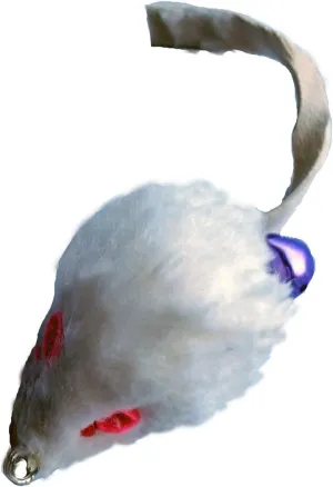 Kats'N Us Cat Wand Refill - Real Rabbit Fur Mouse- White