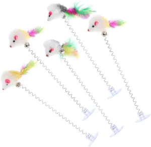 KESYOO 5Pcs Interactive Cat Teaser Wands with Bell Cat Exercise for Playful Engagement and Healthy Activity for Jumping and Chasing Fun