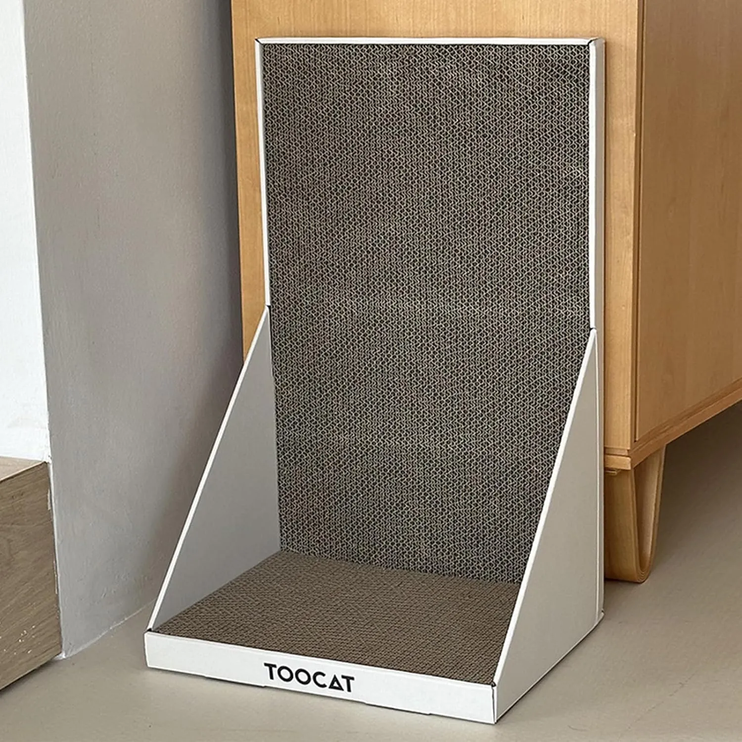 L Shape Cat Scratching Board,19.69" Large Cat Scratchers for Indoor Cats,Furniture Protection Cardboard Cat Scratcher,Vertical Cat Scratch Pad,Cat Wall Scratcher,Cat Scratching Post (White)