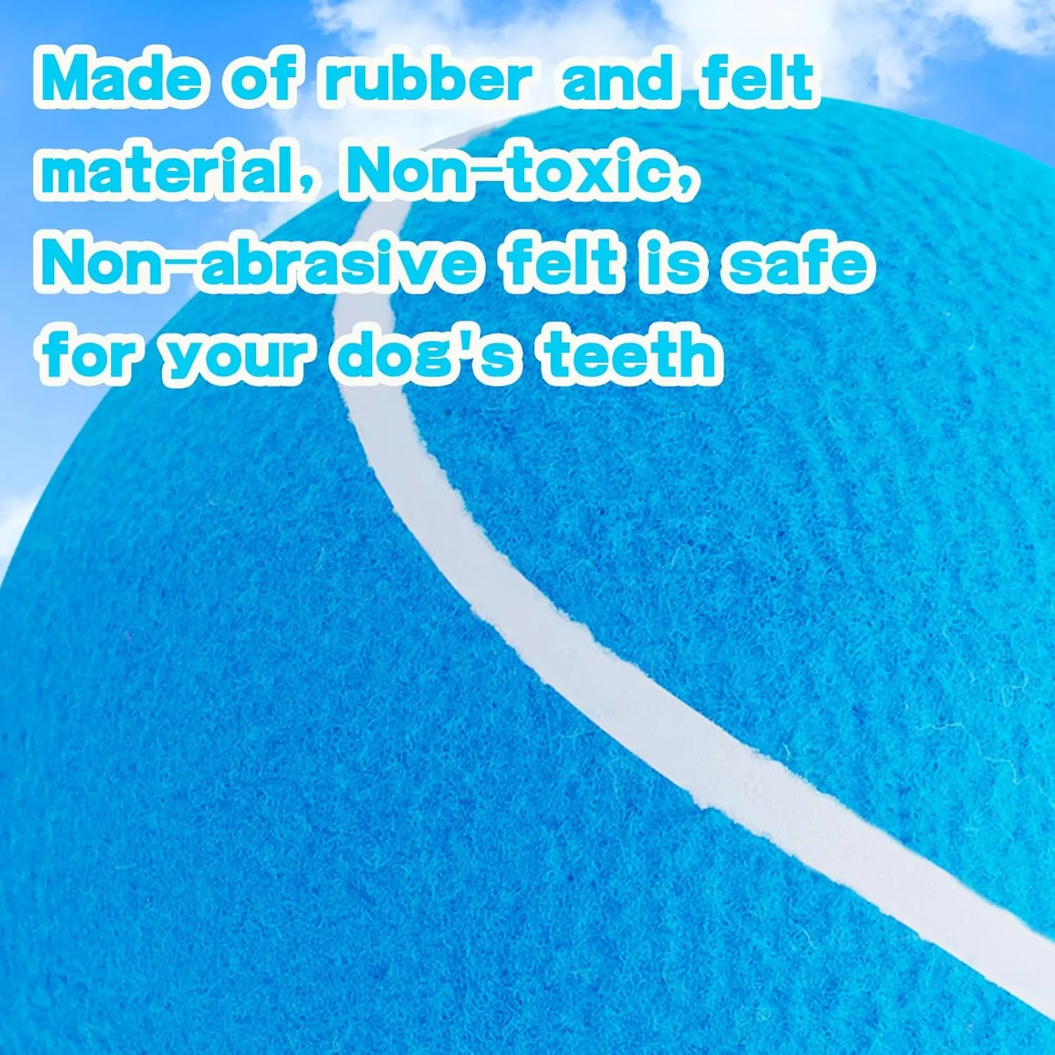 Large Dog Tennis Ball,9.5" Giant Doy Sport Ball Toy,Pet Birthday Gifts Interactive Dog Toys for Small Medium Large Dog (Sky Blue)