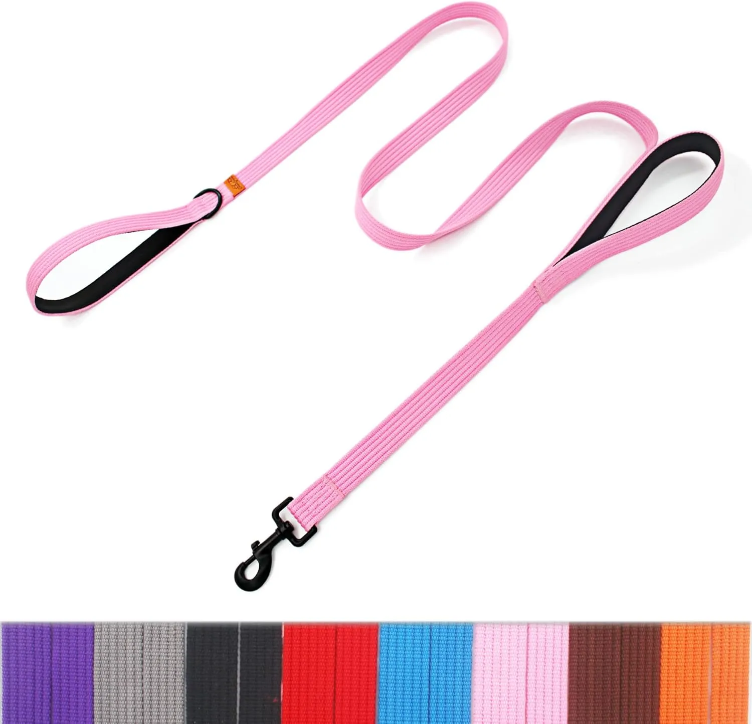 Lynxking Dog Training Leash - Double Handle Heavy Duty 6ft Webbing With 2 Padded Handles - Long Reflective Safety Walking Lead for Small Medium Large Dogs