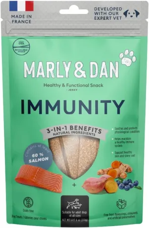 Marly & Dan Baked Salmon Jerky Snack Bar for Dogs with Sweet Potato and Blueberries - Delicious Treats Dogs Adore, Naturally Healthy & Functional Immunity Recipe, Rich in Omega 3/6, 6 oz