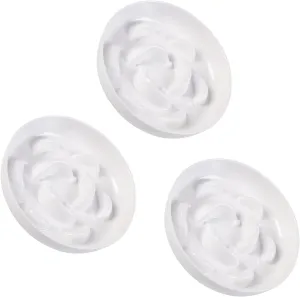 Melamine Slow Feeder Cat Bowls - Set of 3 Cat Food Dishes - Fun Maze Design for Slow Feeding - Dishwasher Safe - White  3