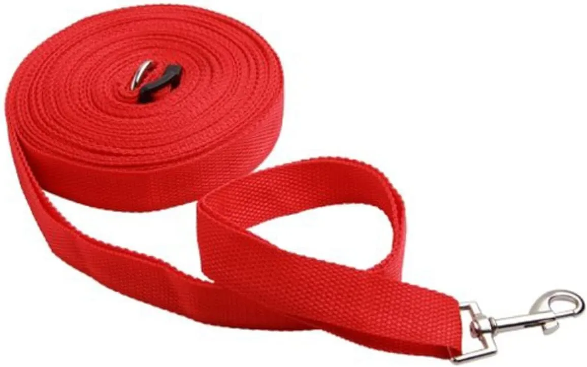 Mikikit Durable Nylon Pet Training Leash for Dogs and Cats Red for Obedience Training and Walking Features Ring and Secure Clasp
