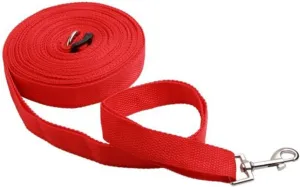Mikikit Durable Nylon Pet Training Leash for Dogs and Cats Red for Obedience Training and Walking Features Ring and Secure Clasp