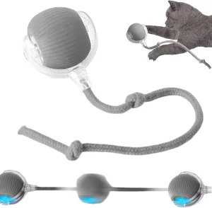 New Interactive Rolling Dog Ball, 360 Interactive Cat Toys for Indoor Cats, Electric Balls for Small Medium Dogs Cats, Grey 1pcs