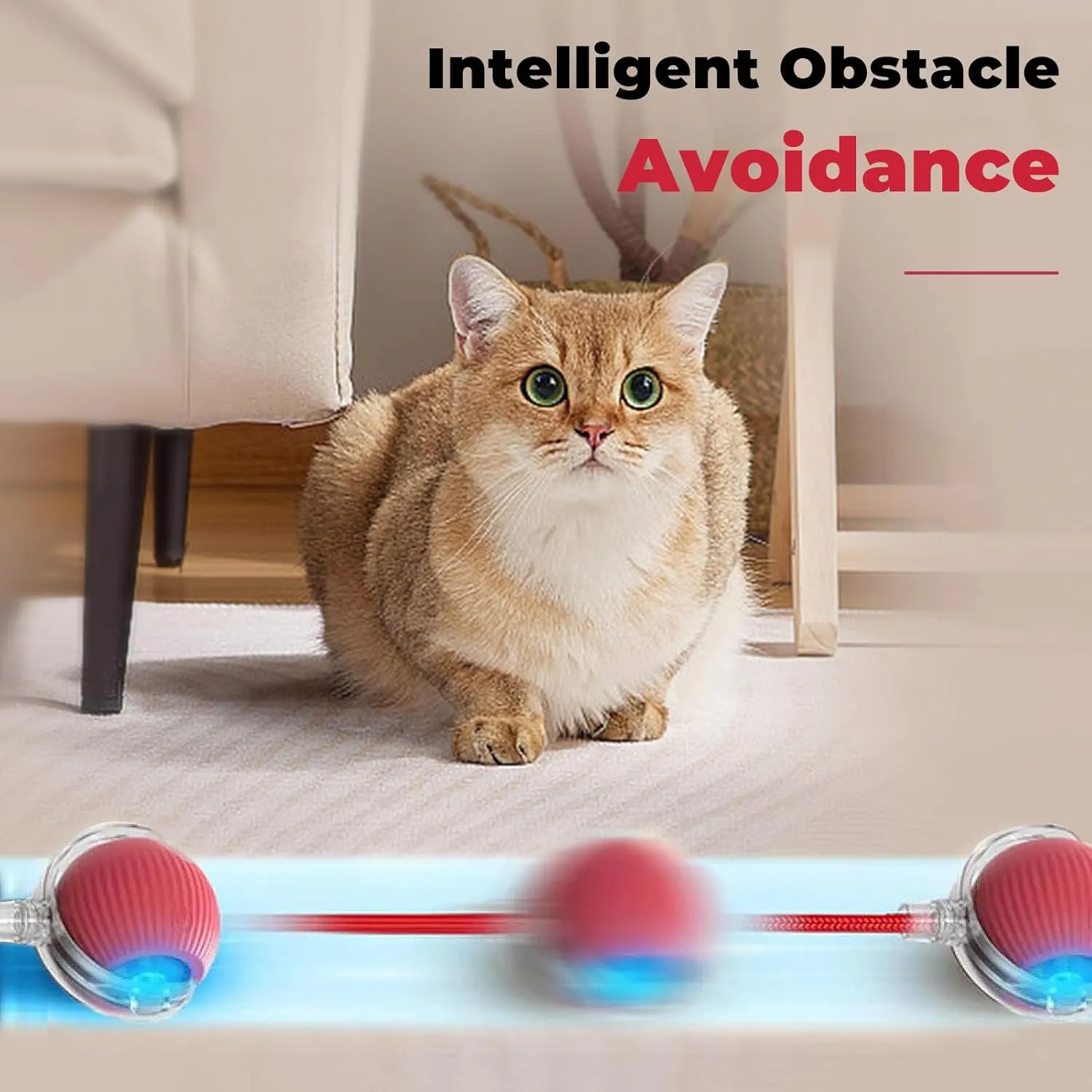 New Interactive Rolling Dog Ball, 360 Interactive Cat Toys for Indoor Cats, Electric Balls for Small Medium Dogs Cats, Grey 1pcs