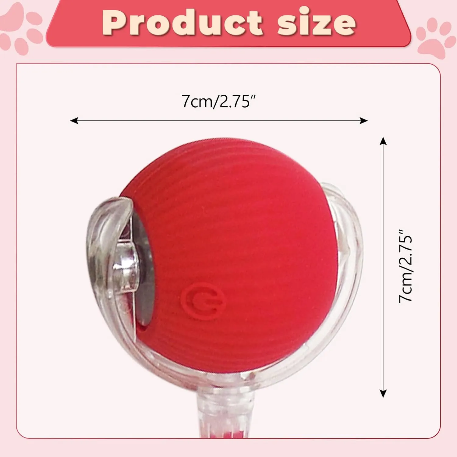 New Interactive Rolling Dog Ball, Interactive Cat Toys for Indoor Cats, 360 Smart Cat Toys Ball for Small Medium Cats Dogs, Red 1pcs