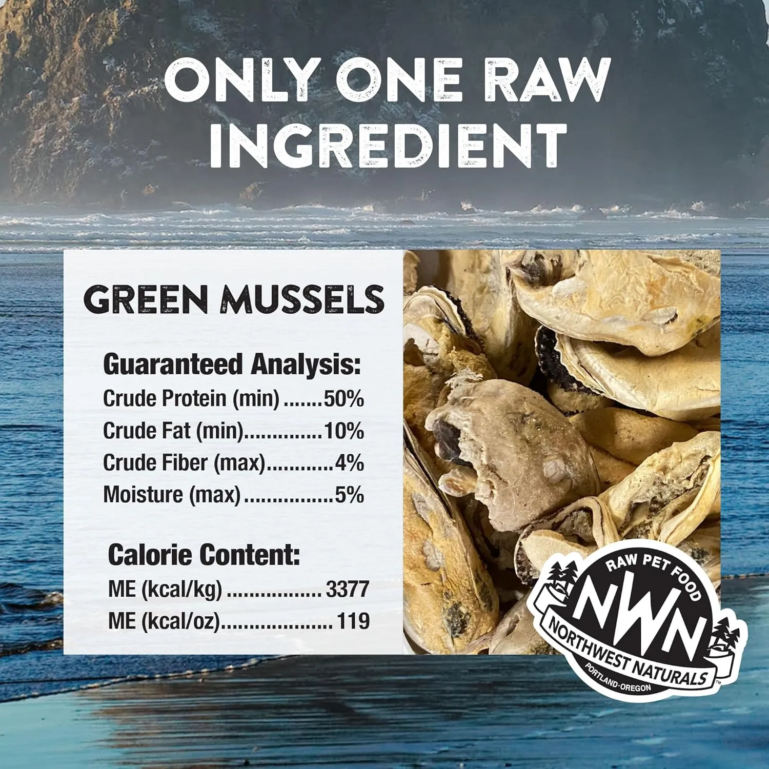 Northwest Naturals Raw Rewards Freeze-Dried Green Lipped Mussel Treats for Dogs and Cats - Bite Sized Pieces - Grain Free - 1 Ingredient - Healthy - Human Grade - All Natural - USA Made - 2 Oz
