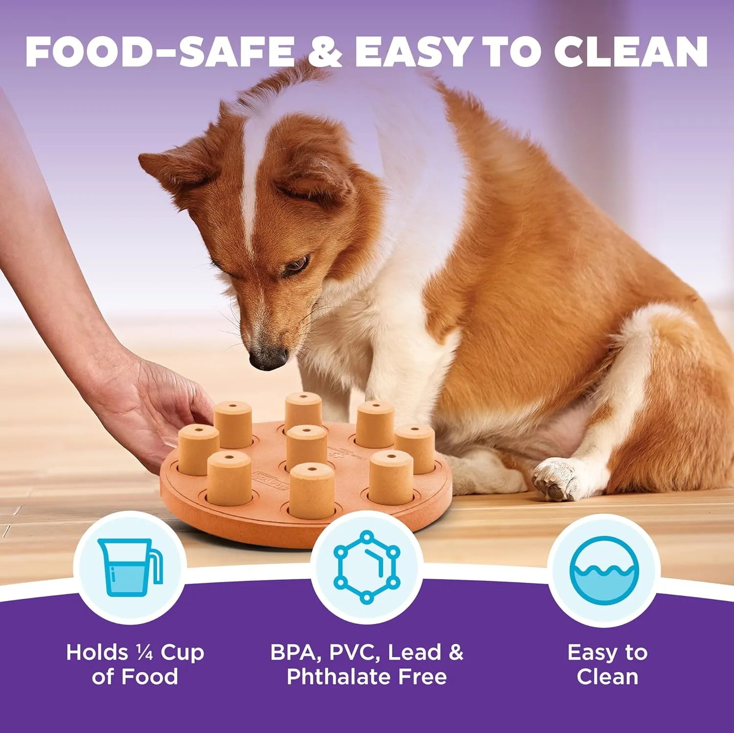 Outward Hound by Nina Ottosson Dog Smart Treat Puzzle Enrichment Toy, Level 1 Beginner, Orange, Composite