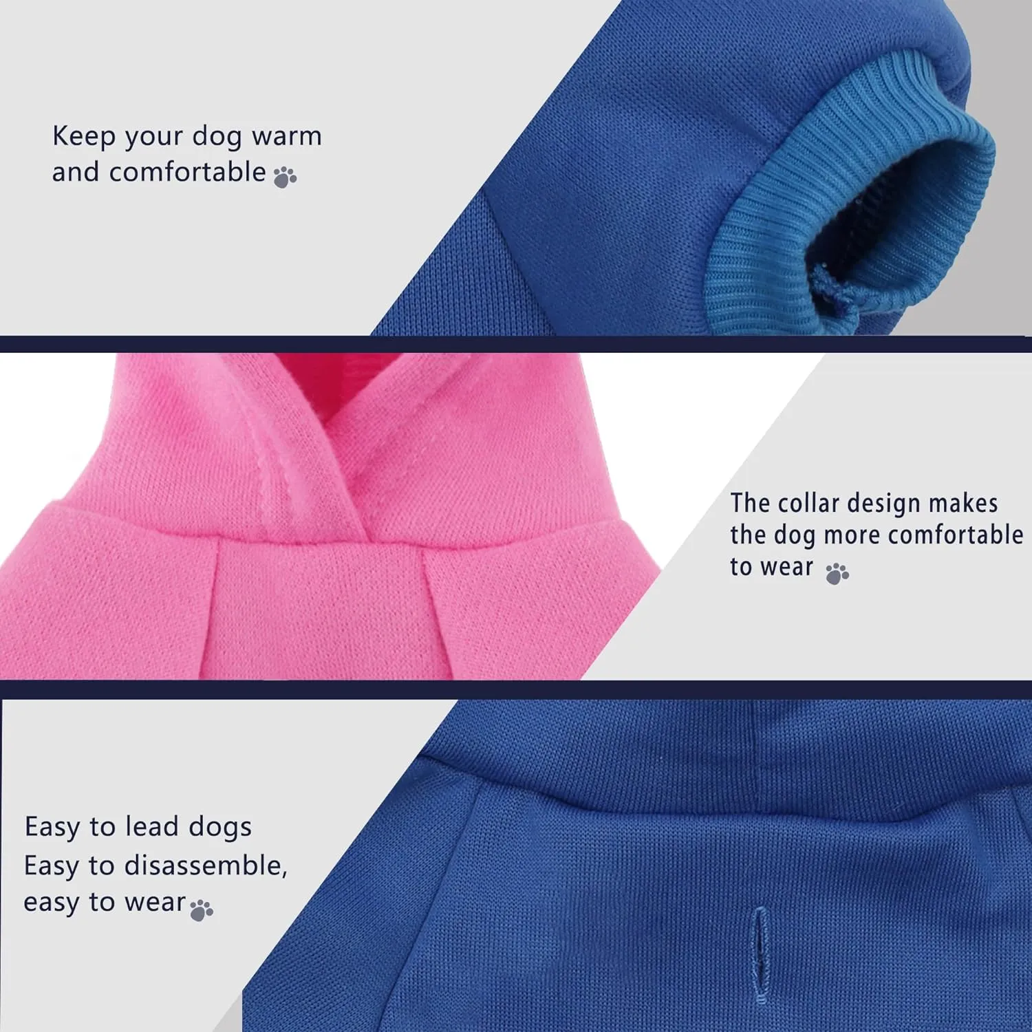 Paiaite Light Blue Chihuahua Dog Hoodie: Warm and Stylish with a 'The Dog Face' Printed Sweatshirt, Pet Clothes, and Sweater Coat All in One - Perfect for Winter and Cool Summer Nights! XL