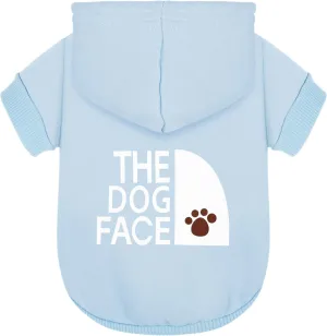 Paiaite Light Blue Chihuahua Dog Hoodie: Warm and Stylish with a 'The Dog Face' Printed Sweatshirt, Pet Clothes, and Sweater Coat All in One - Perfect for Winter and Cool Summer Nights! XL