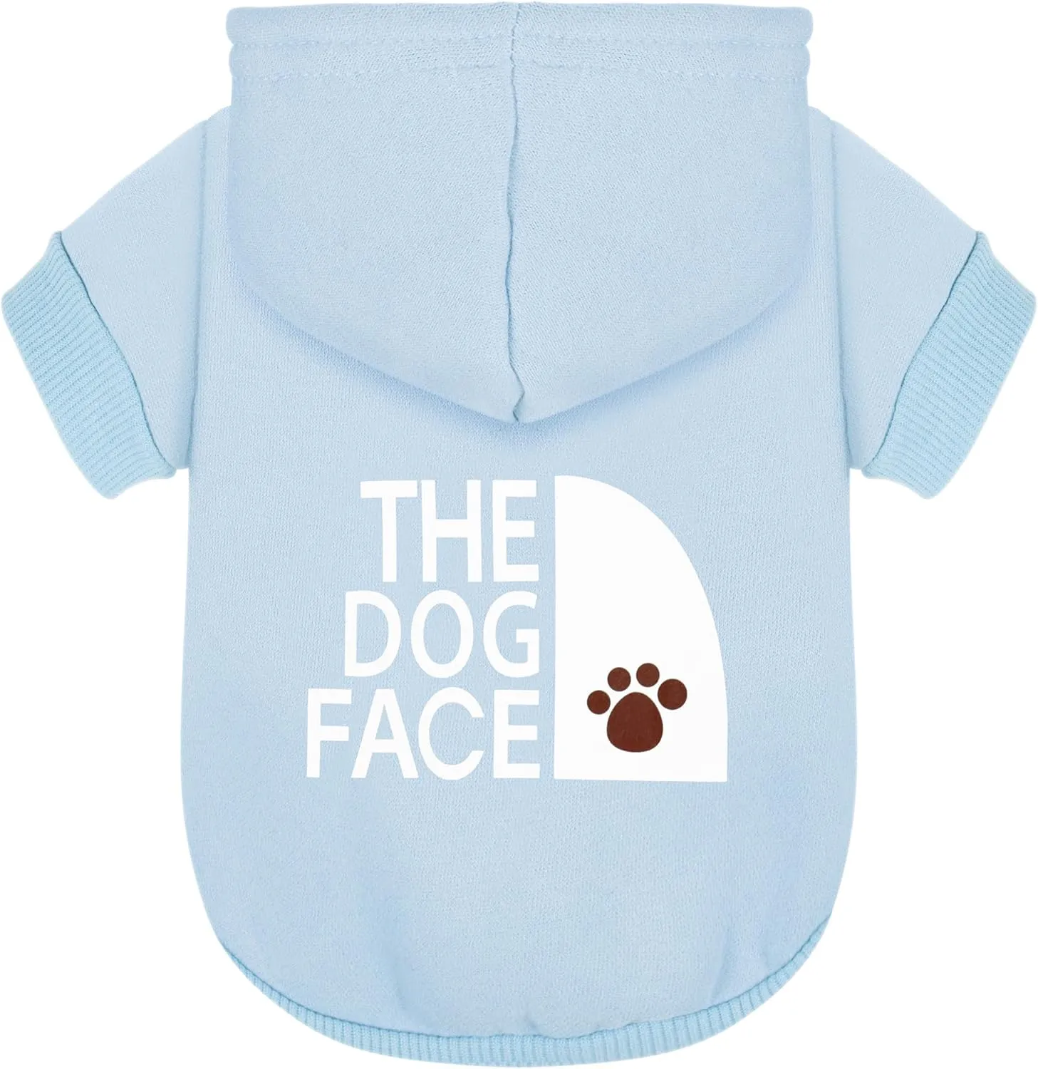 Paiaite Light Blue Chihuahua Dog Hoodie: Warm and Stylish with a 'The Dog Face' Printed Sweatshirt, Pet Clothes, and Sweater Coat All in One - Perfect for Winter and Cool Summer Nights! XL