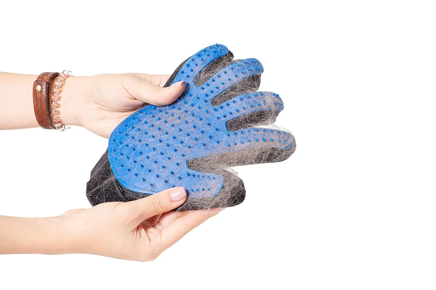 PAIR of Low-Cost Pet Grooming Gloves - Superior Care for Your Furry Friends. Ideal for Grooming, Deshedding, Bathing & Massaging Your Dogs & Cats with Long/Short/Curly Fur - Blue