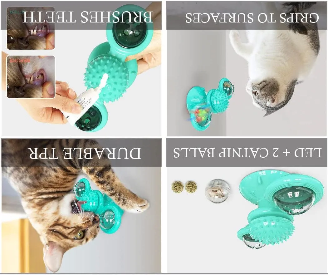 Pet Life  'Windmill' Rotating Suction Cup Spinning Cat Toy