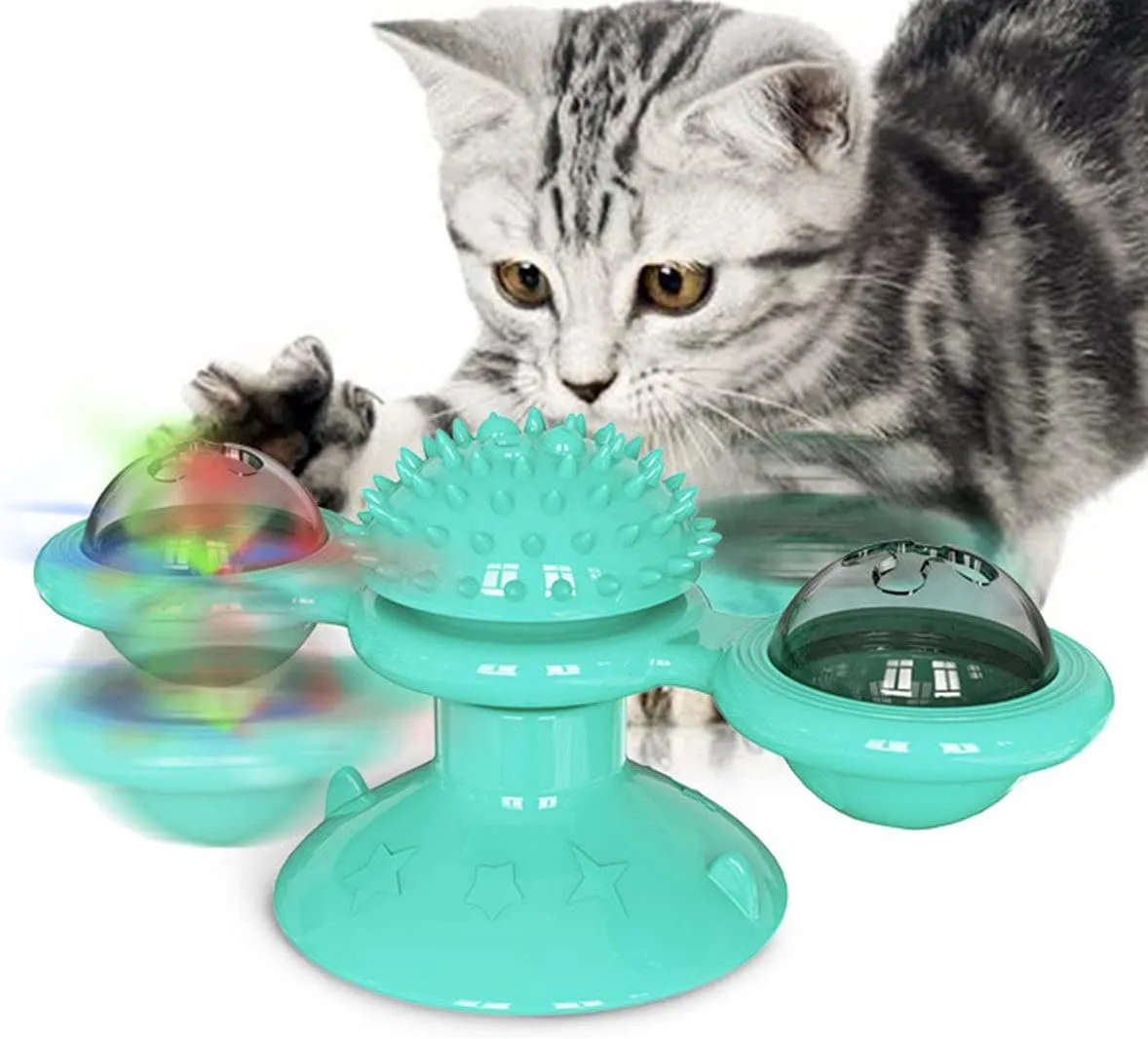 Pet Life  'Windmill' Rotating Suction Cup Spinning Cat Toy