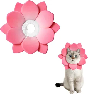 Petal's Paradise Cat Cone Innovative High-Breathability Adjustable Elizabethan Collar for Pets - High-Rebound Sponge, Prevents Water Accumulation, and Ensures Comfort (Pink, S)