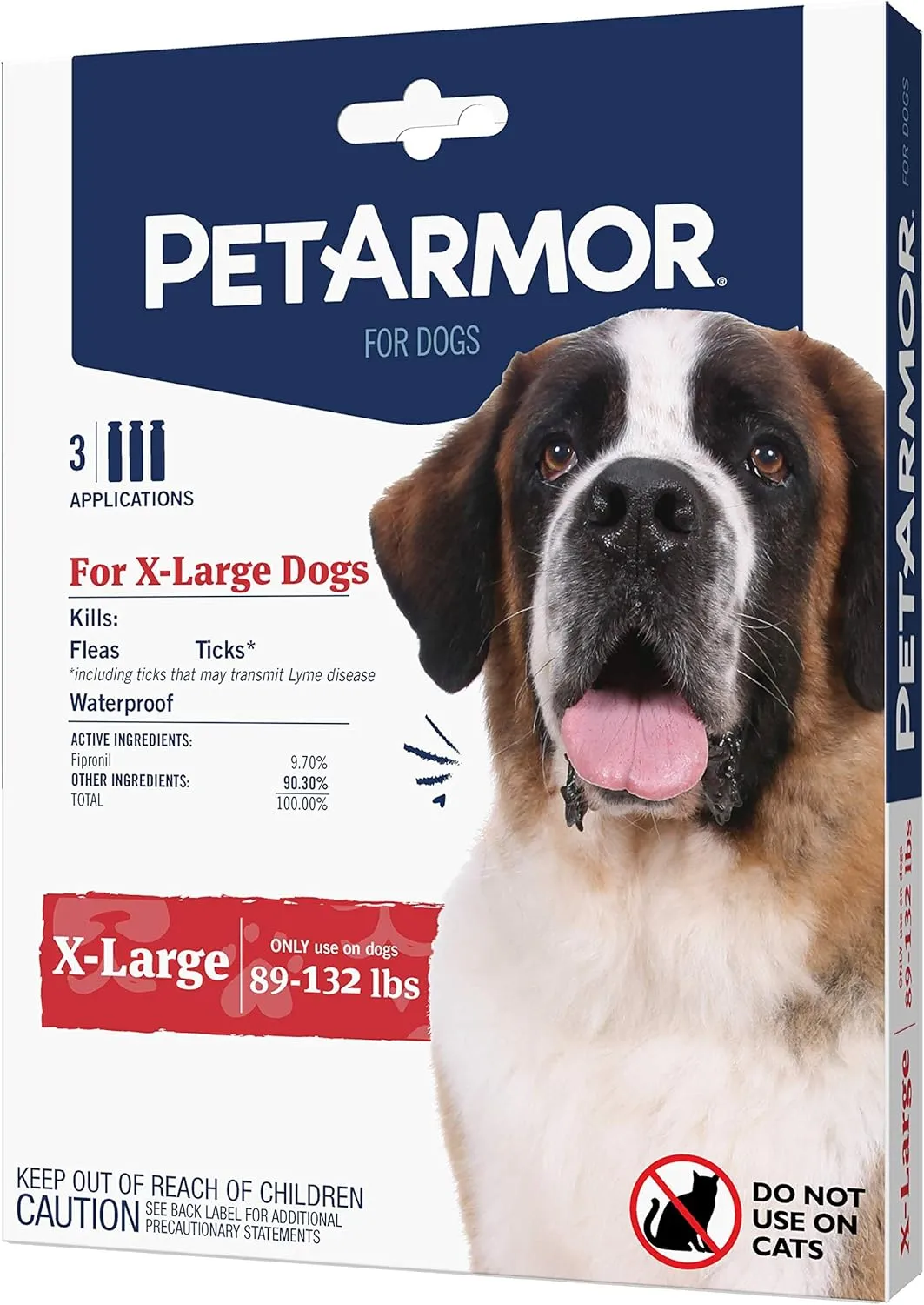 PetArmor for Dogs, Flea and Tick Treatment for Extra Large Dogs (89-132 Pounds), Includes 3 Month Supply of Topical Flea Treatments