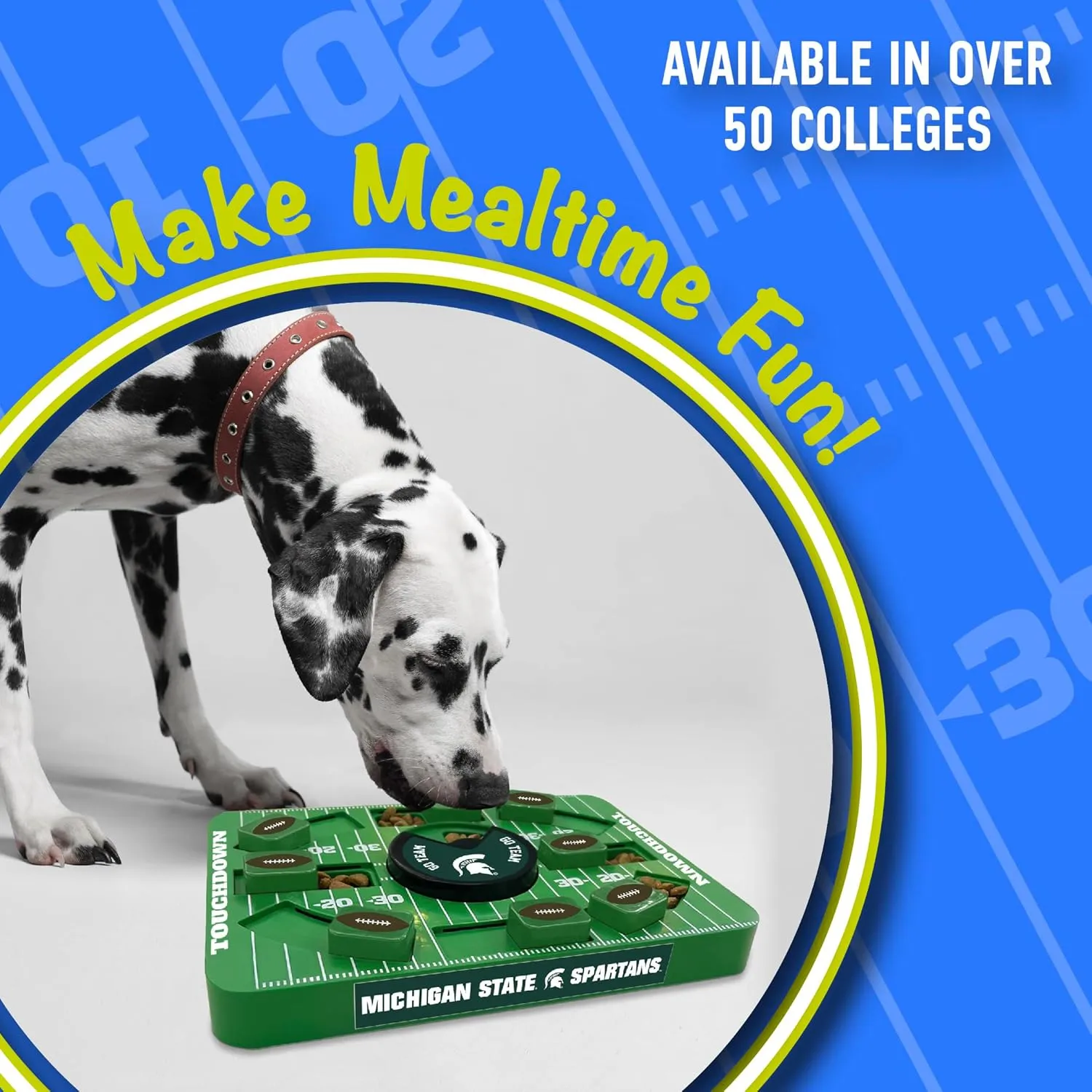 Pets First NCAA Michigan State Large Puzzle Toy, New Size, Interactive Dog Treat & Slow Feeding Toy