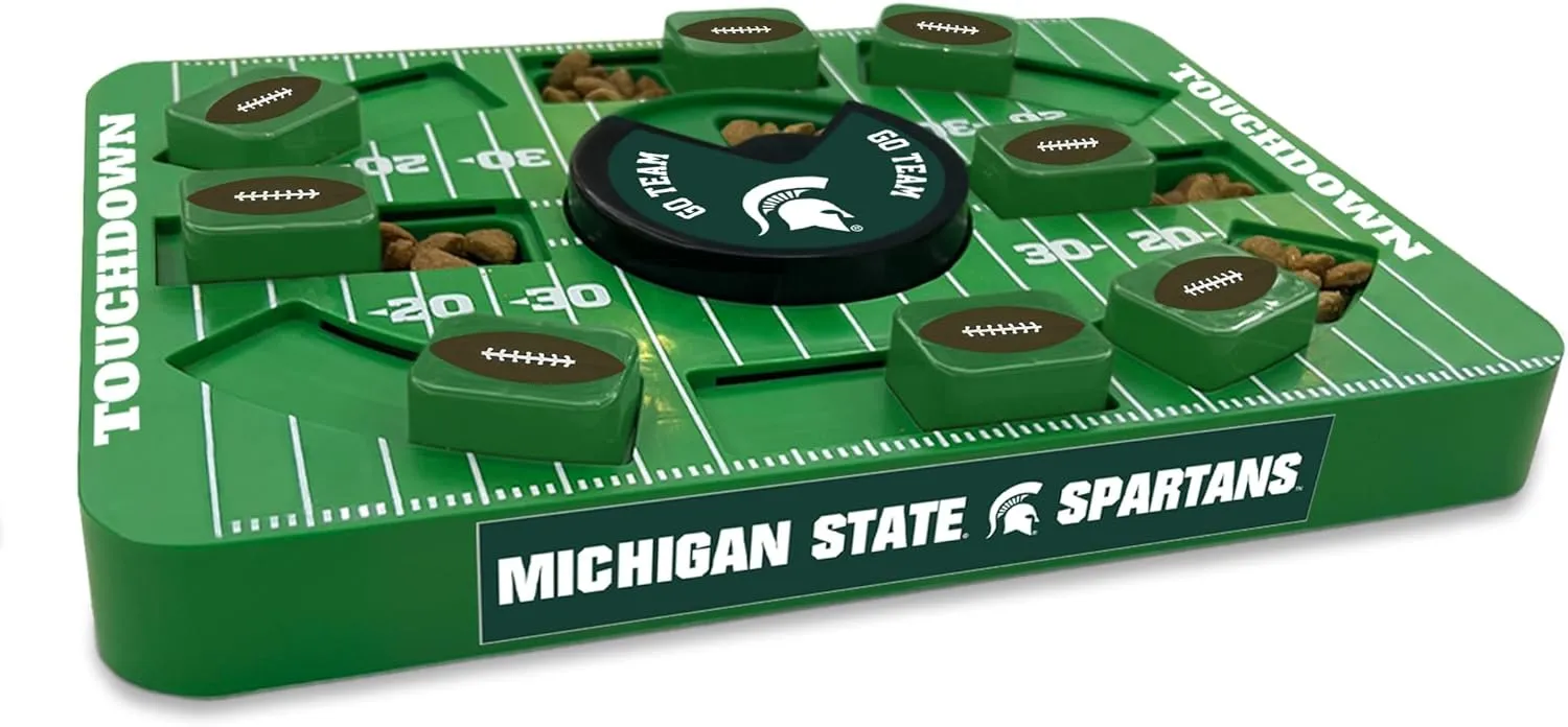 Pets First NCAA Michigan State Large Puzzle Toy, New Size, Interactive Dog Treat & Slow Feeding Toy