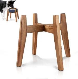 Raised Elevated Dog Bowl Stand for Large Sized Dogs, Fit Dog Bowl and Water Station Up to 9 in Width and 11 in Height, Wooden Stand for Slow Feeder, Water, Food Dish  Stand Only