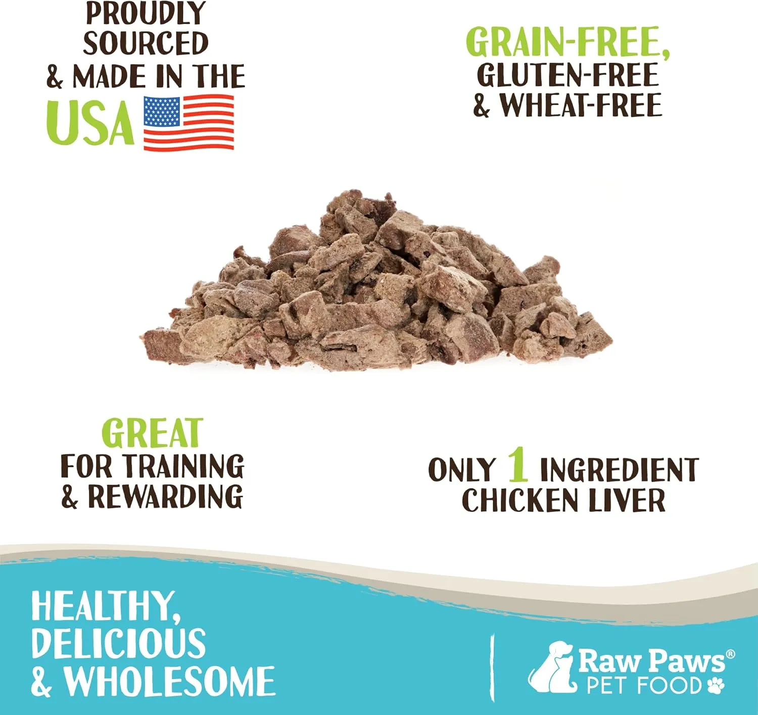Raw Paws Freeze Dried Chicken Liver Dog Treats & Cats Treats, 4-oz - Made in USA - Liver Treats - Dog Liver Snacks - Freeze Dried Chicken for Dogs - Single Ingredient