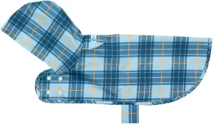 RC Pets Packable Waterproof Rain Poncho  Lightweight, Compact & Adjustable Dog Jacket | Medium, Blue Plaid
