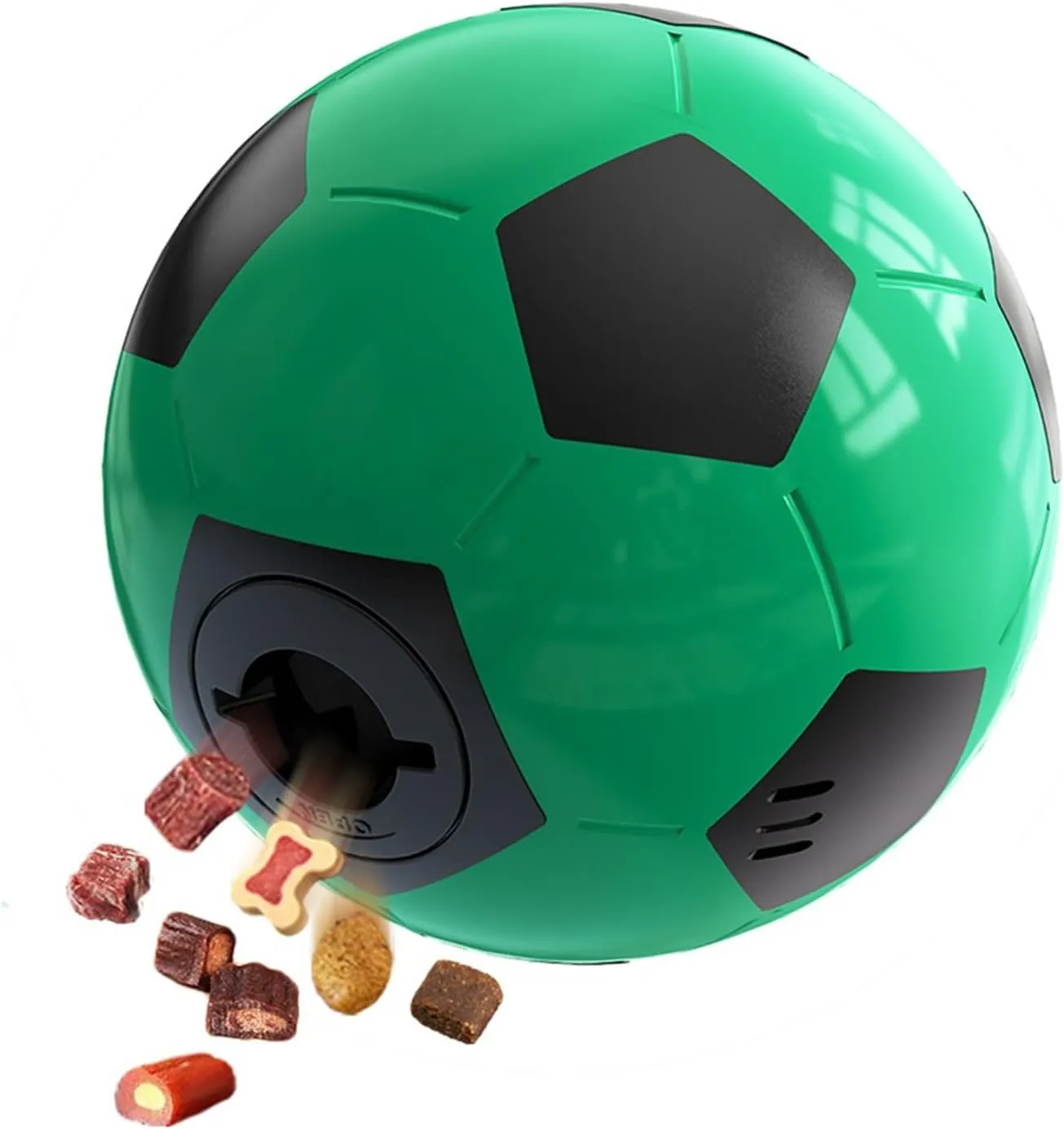 Rensh Interactive Dog Toys Soccer Ball, Indestructible Dog Balls Perfect for Large Medium Breed, Dogs Puzzles for Smart Dogs & Treat Dispensing Dog Toys to Keep Them Busy, Dog Slow Feeder Treat Ball