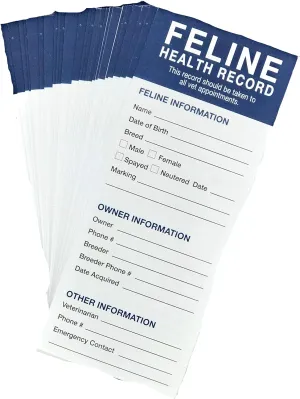 Revival Animal Health Cat Health Records, 25 pk