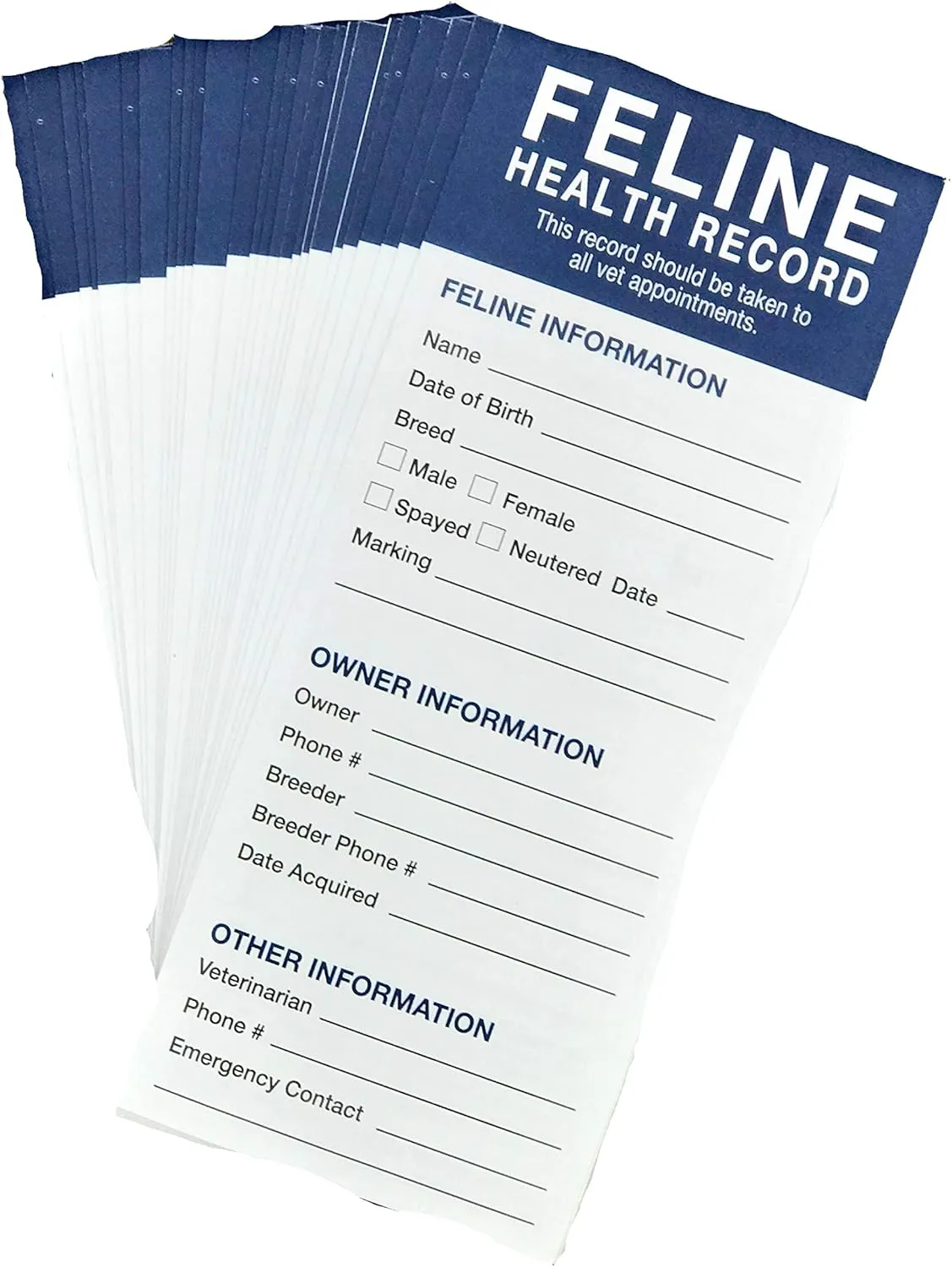 Revival Animal Health Cat Health Records, 25 pk