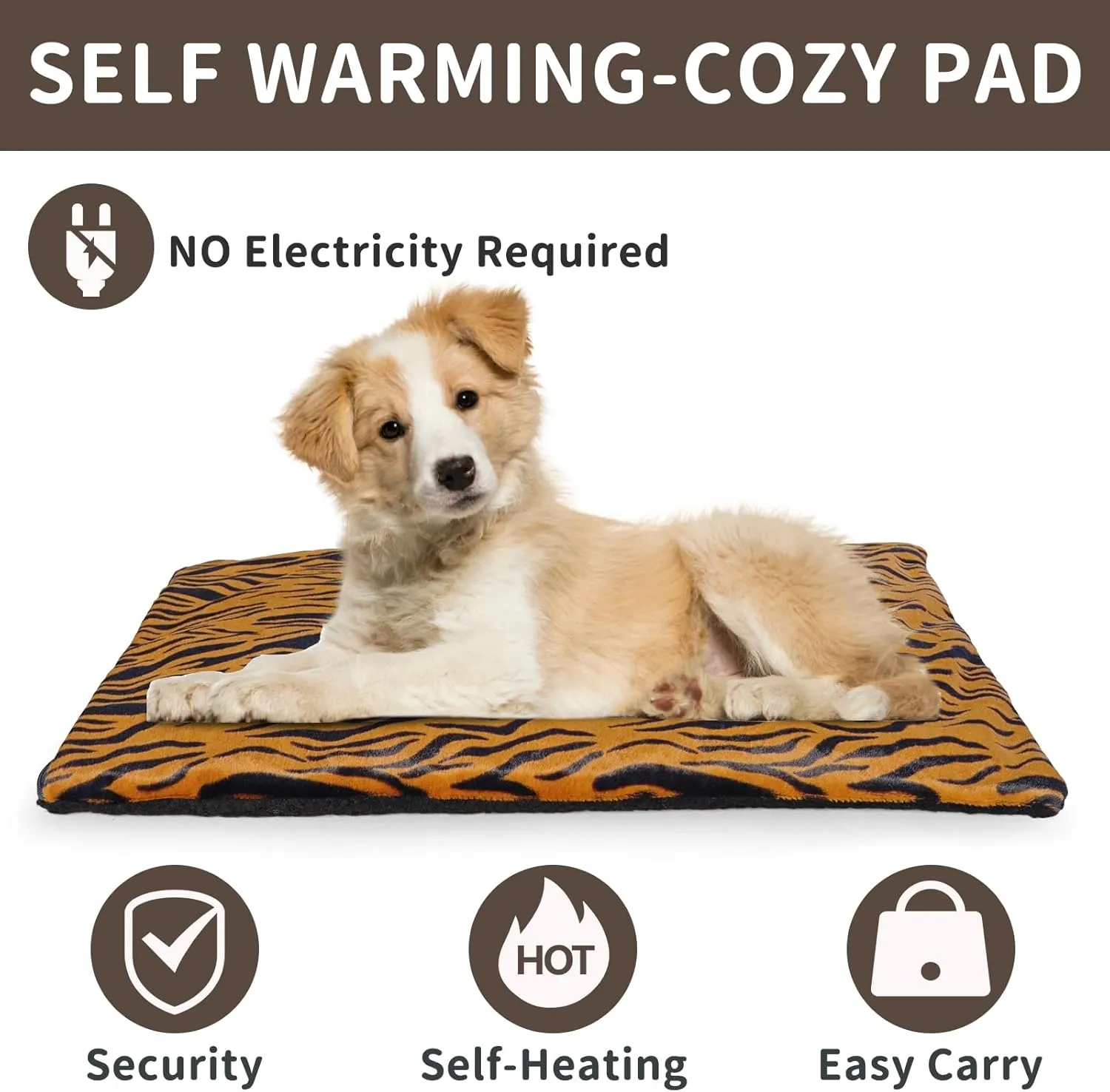 Self-Warming Cat Bed Indoor/Outdoor Super Soft Self Heating Pet Mat Washable Thermal Pad for Cat & Dog 21x15.7 inch
