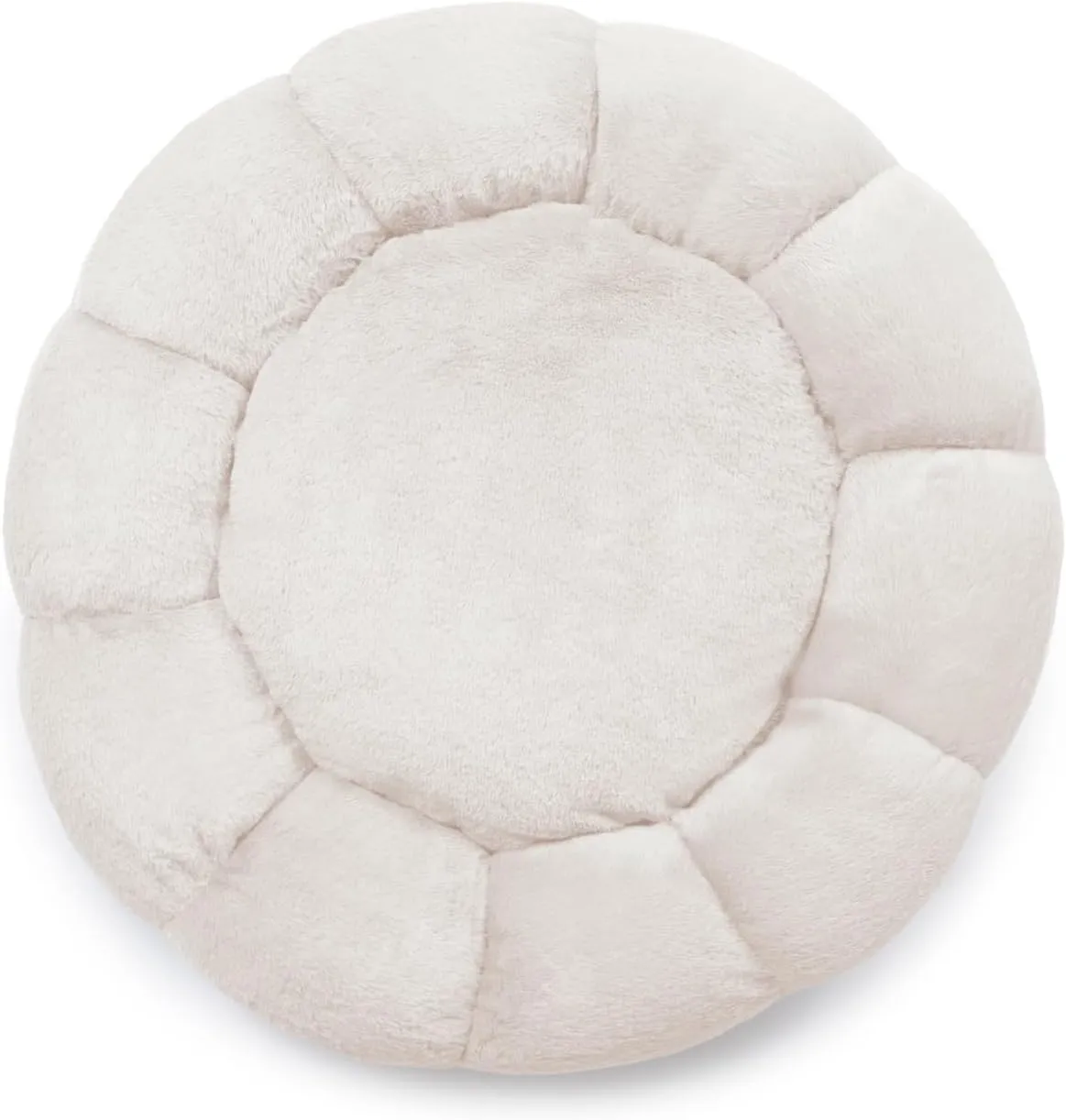 Sherry Kline Pets Daisy Round Donut Shape Calming Bed for Dogs and Cats, from Soft Faux Fur, Available in 4 Sizes, Machine Washable