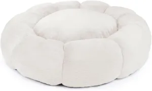 Sherry Kline Pets Daisy Round Donut Shape Calming Bed for Dogs and Cats, from Soft Faux Fur, Available in 4 Sizes, Machine Washable