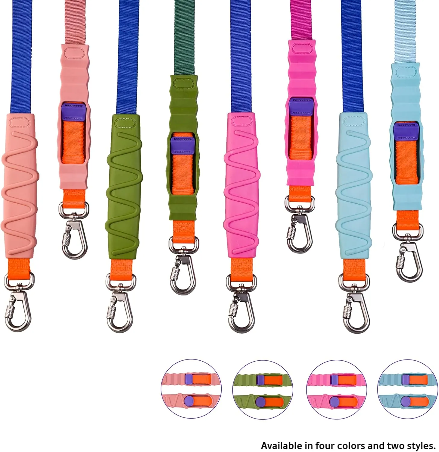 Shock Absorbing Dog Leash, Bungee Dog Leash with Swivel Lockable Hook & Padded Handle, No-Pull Lead for All Dog Sizes - Enhances Safety & Comfort for Outdoor Walks (Blue, Curve Strap)