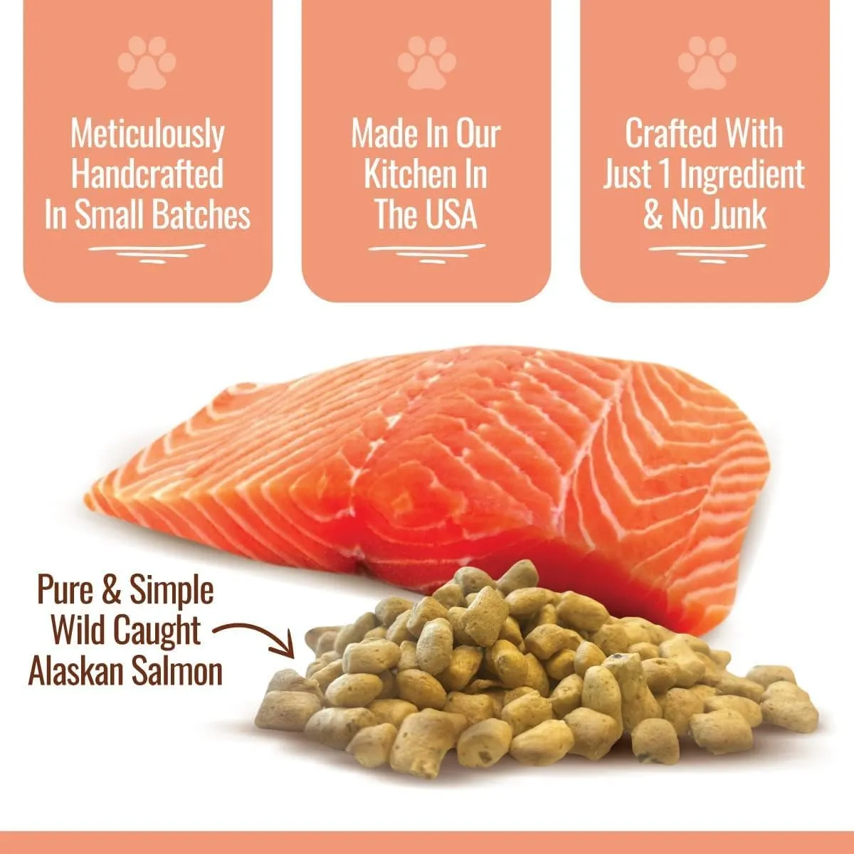 Smart Cookie Freeze Dried Salmon Bites - Single Ingredient Freeze Dried Treats for Dogs - Wild Caught Alaskan Salmon Dog Training Treats & Dog Food Topper - Made in USA - 2oz Bag, 1 Pack