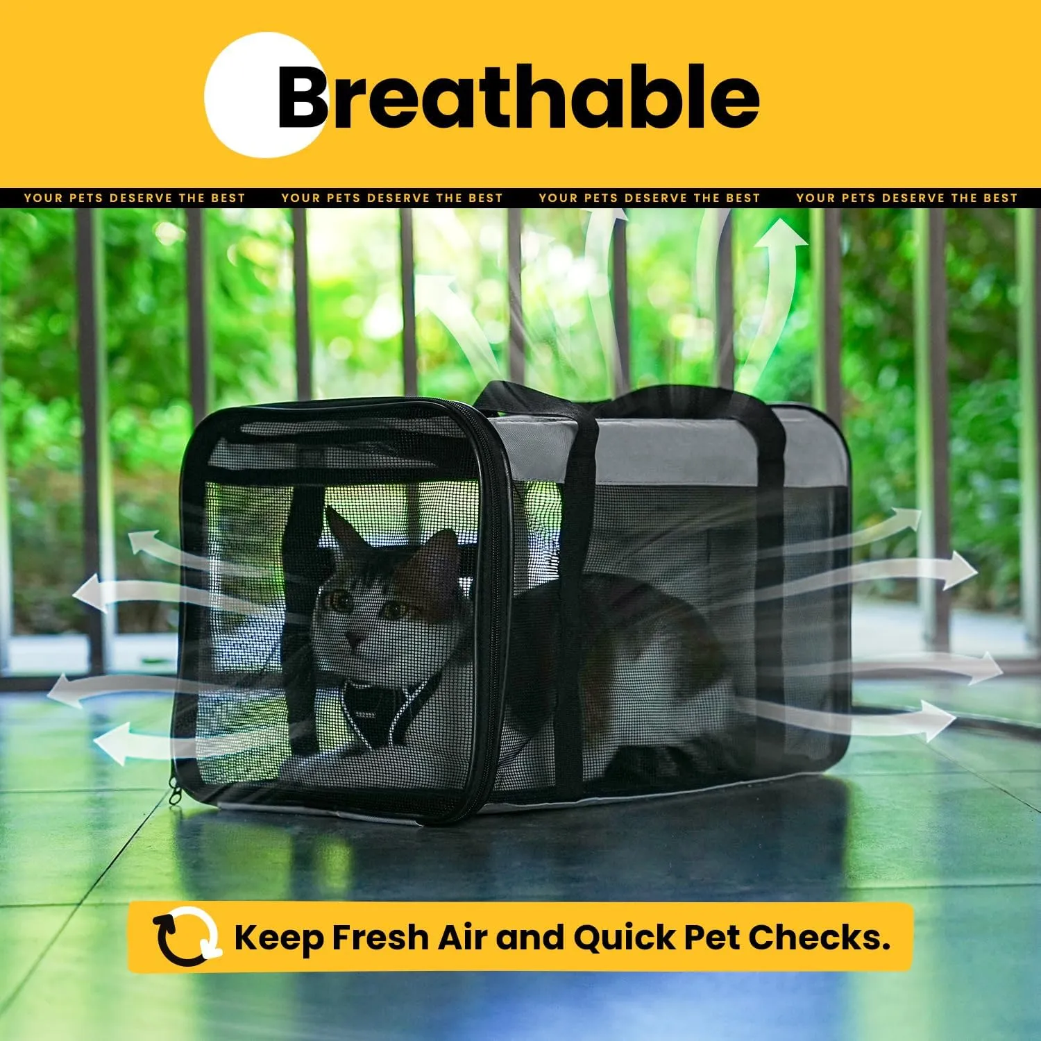 Soft-Sided Cat Carrier for Small-Medium Cats, Puppies up to 15 Lb, Airline Approved