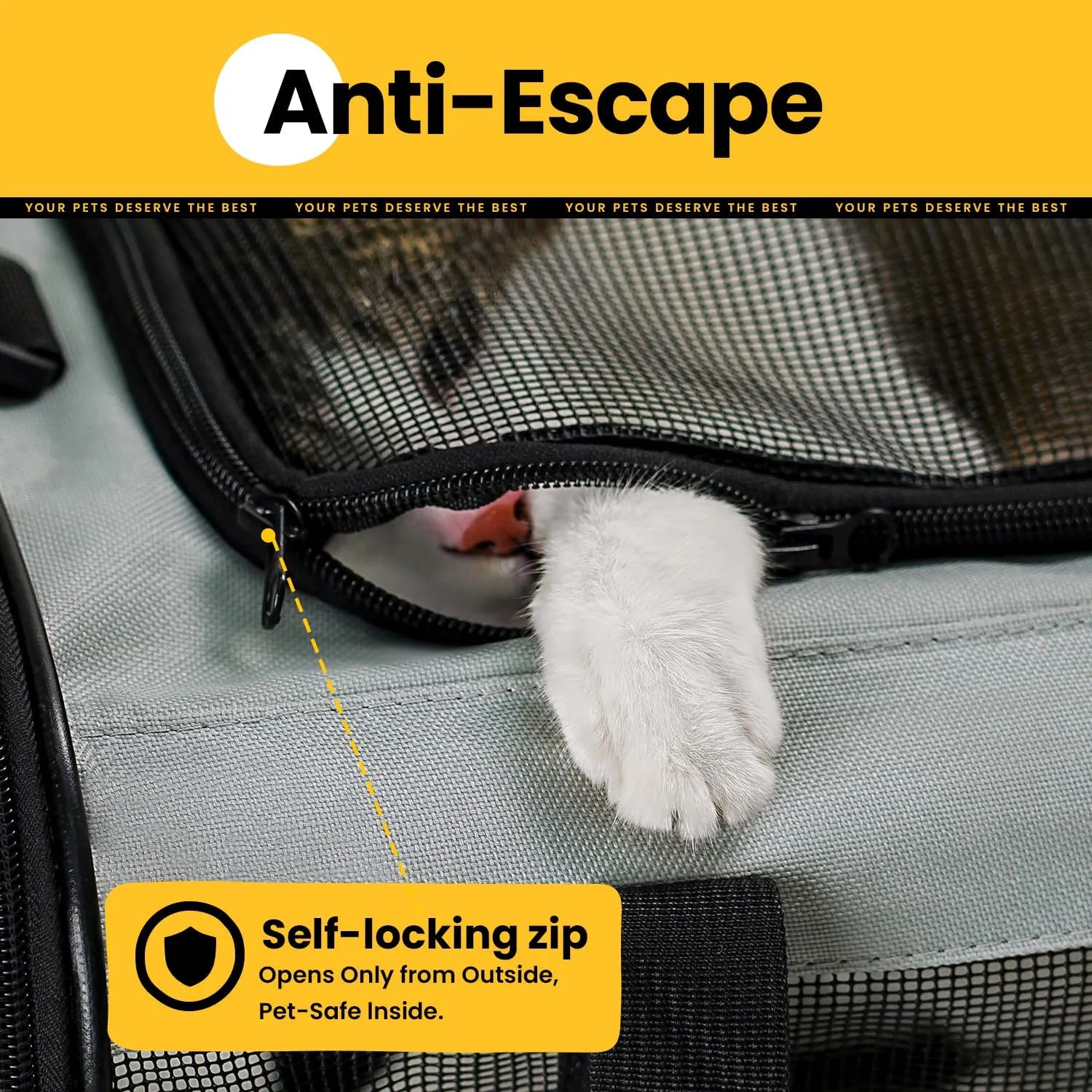Soft-Sided Cat Carrier for Small-Medium Cats, Puppies up to 15 Lb, Airline Approved