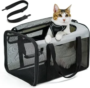 Soft-Sided Cat Carrier for Small-Medium Cats, Puppies up to 15 Lb, Airline Approved