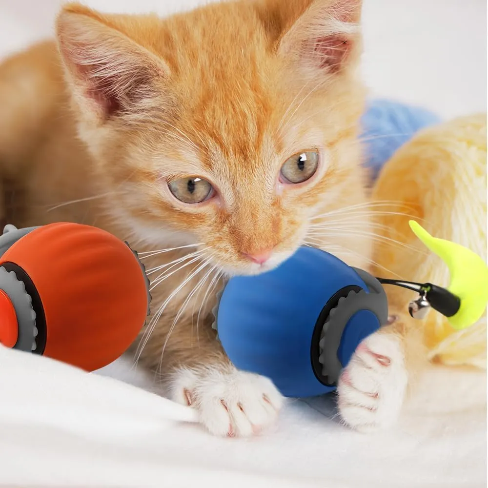 Speedy Tail Interactive Automatic Moving Smart Cat Toy Ball with Tail 2.0 for Indoor Cats (Blue)