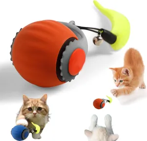 Speedy Tail Interactive Automatic Moving Smart Cat Toy Ball with Tail 2.0 for Indoor Cats (Orange)