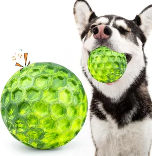 Squeaky Dog Toys for Aggressive Chewers, Indestructible Dog Balls for Aggressive Chewers, Squeaky Balls for Dogs, Interactive Toys for Large Dogs to Relax