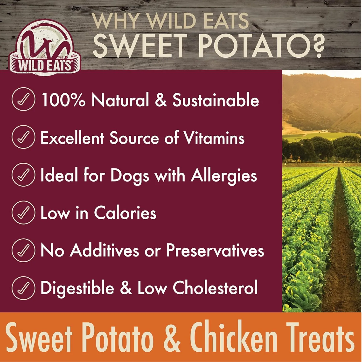 Sweet Potato & Chicken Treats for Dogs 12 oz. (Low Calorie, Low Fat Alternative to Traditional Dog Biscuits, Cookies, and Bones) Healthy Dog Treats Perfect for Training