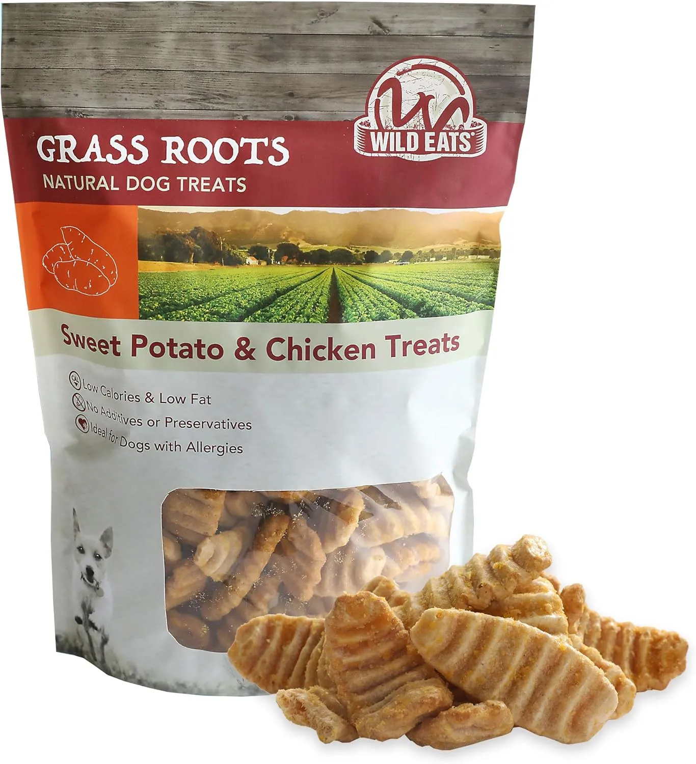 Sweet Potato & Chicken Treats for Dogs 12 oz. (Low Calorie, Low Fat Alternative to Traditional Dog Biscuits, Cookies, and Bones) Healthy Dog Treats Perfect for Training