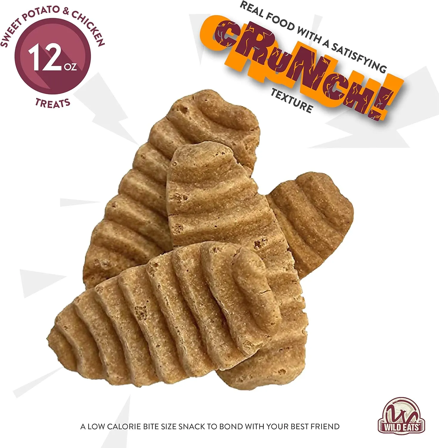 Sweet Potato & Chicken Treats for Dogs 12 oz. (Low Calorie, Low Fat Alternative to Traditional Dog Biscuits, Cookies, and Bones) Healthy Dog Treats Perfect for Training