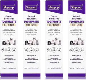 Toothpaste | Teeth Cleaning and Fresh Breath Dental Care for Minuet Cat Kittens and Adult Cats | Soothes Inflamed Gums | Safe for Puppies | Vet Formulated 4 Pack (9.6 OZ)
