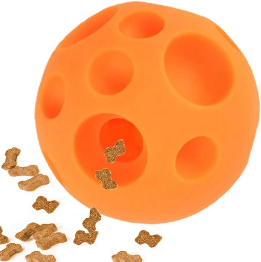 Tricky Treat Ball - Food Dispensing Dog Toy, Soft Rubber 3D Surface, Easy Grip for Small & Medium Dogs